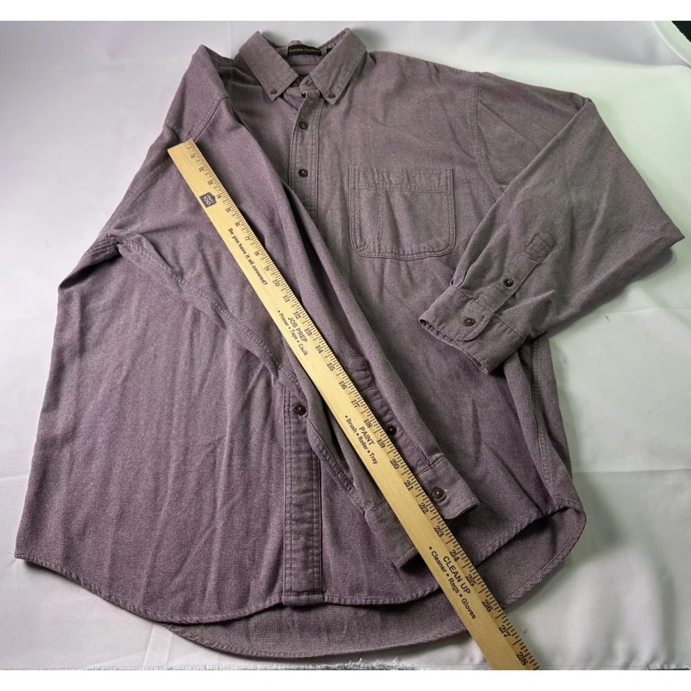 VINTAGE 90s Eddie‎ Bauer Sonoma Heathers Heavy Cotton Button Down Mens L Mauve